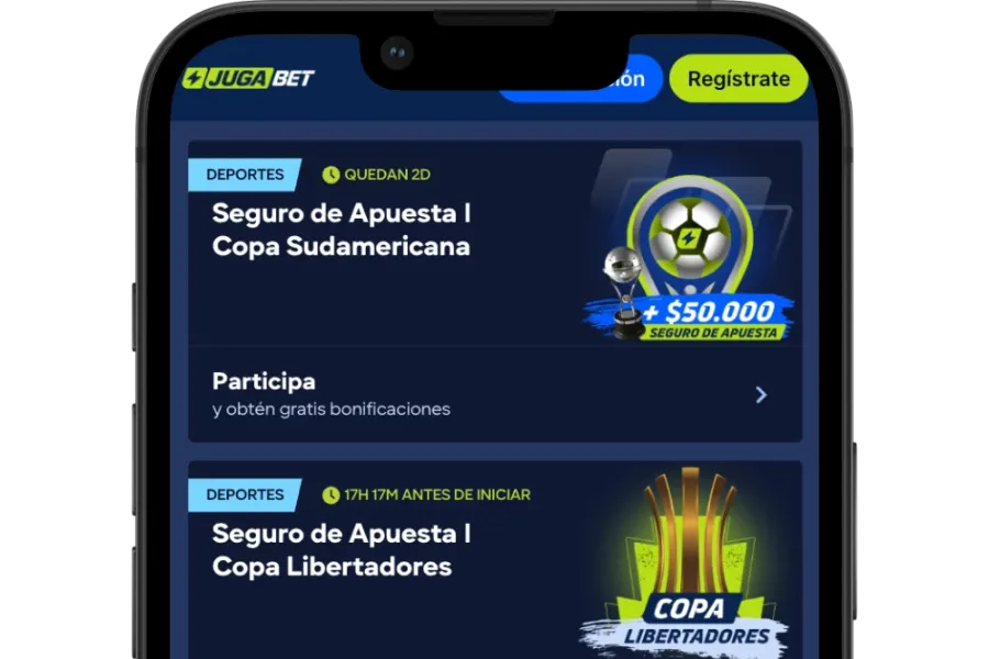 Sección de bonos activos de JugaBet Chile