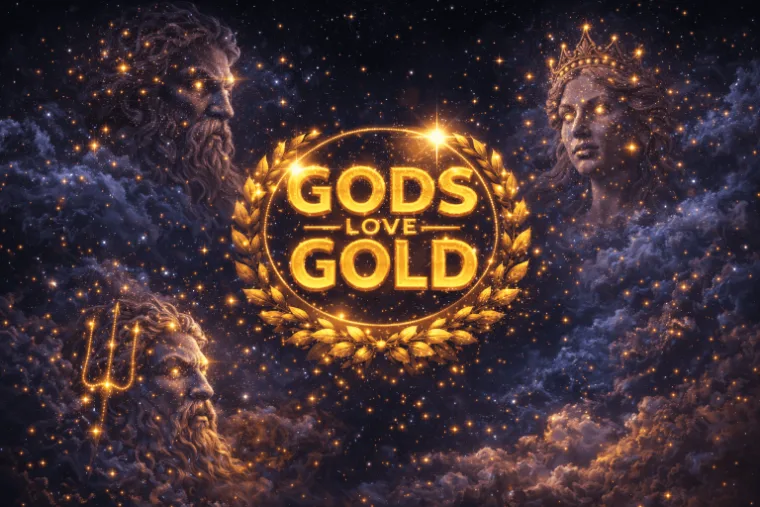 Símbolos y juego base de Gods Love Gold con cinco líneas